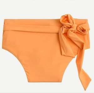 J.Crew plus high waist High Cut Leg front tie knot bikini bottoms, 3X, orange